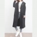 fine black woolen outwear oversized big pockets long coats hooded jackets