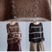 Pullover fall chocolate striped knit sweat tops o neck Sweater Blouse