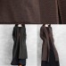 Elegant chocolate coat plus size long coat pockets