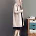 pink casual long sleeve long outwear baggy loose hooded solid trench coats