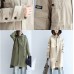 autumn beige cotton trench coat tie waist loose pockets lapel  parka