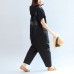 2021 black casual cotton hooded short sleeve tops and jumpsuit jeans