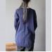 dark blue new cotton sweater tops vintage  fit mid long knit pullover