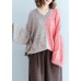 For Spring red knitwear plus size v neck patchwork clothes For Women